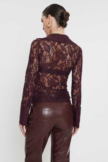 Ellora Shirt – Burgundy - Image 6