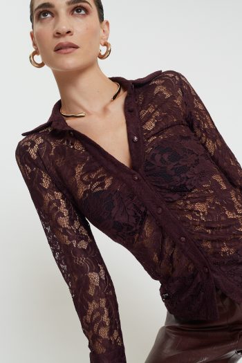 Ellora Shirt – Burgundy - Image 3