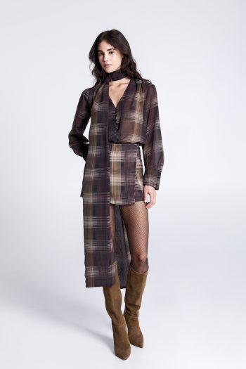 Mocha Mirage Skort – Plaid - Image 3