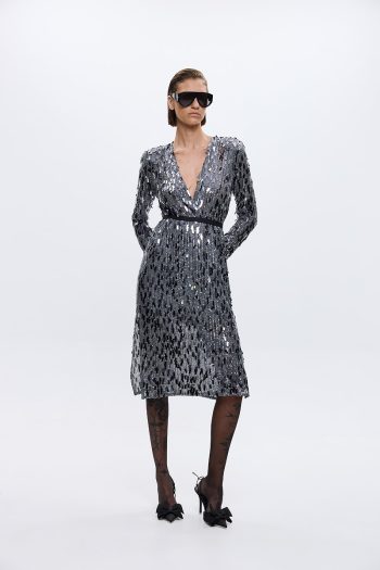 Vittoria Sequin Dress – Grey