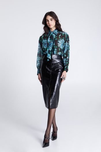 Croco Midi Skirt – Black - Image 2