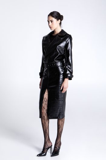 Croco Midi Skirt – Black - Image 4