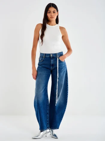 Denise Barrel Jeans – Mid Blue