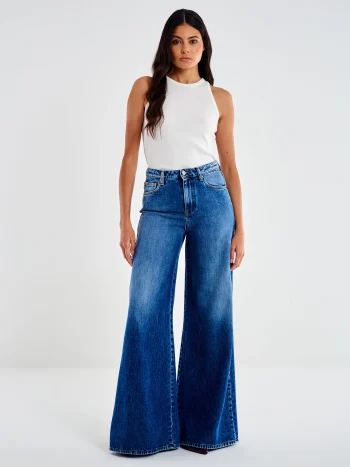 Sidney Wide Leg Denim – Mid Blue