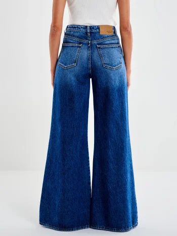 Sidney Wide Leg Denim – Mid Blue - Image 3