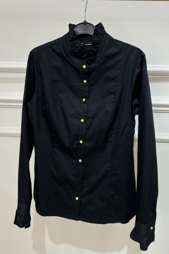 Mao Ruffle Shirt – Black