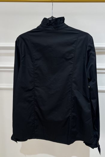 Mao Ruffle Shirt – Black - Image 5