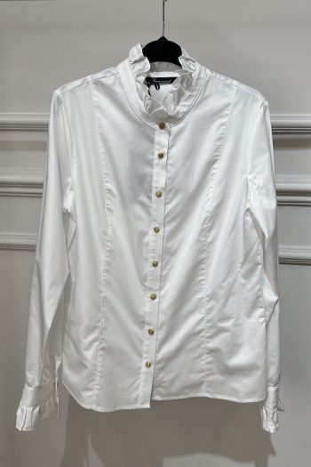 Mao Ruffle Shirt – White