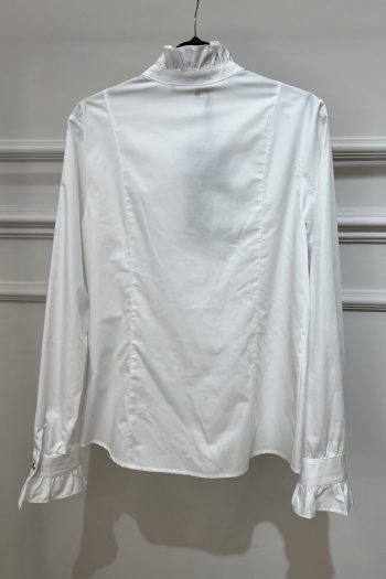 Mao Ruffle Shirt – White - Image 3