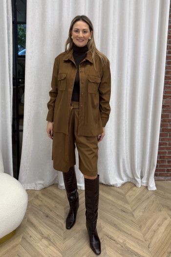 Elodie Suede Bermuda – Tabac - Image 4