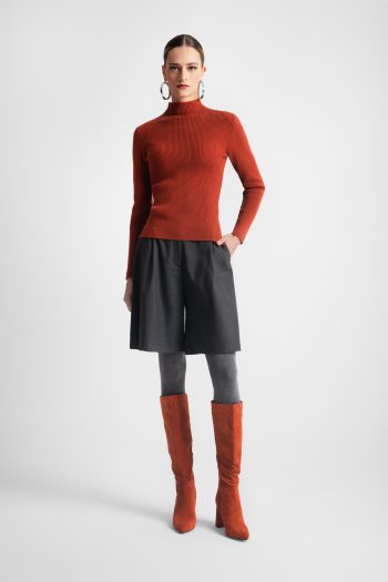 Gillian Striped Shorts – Grey