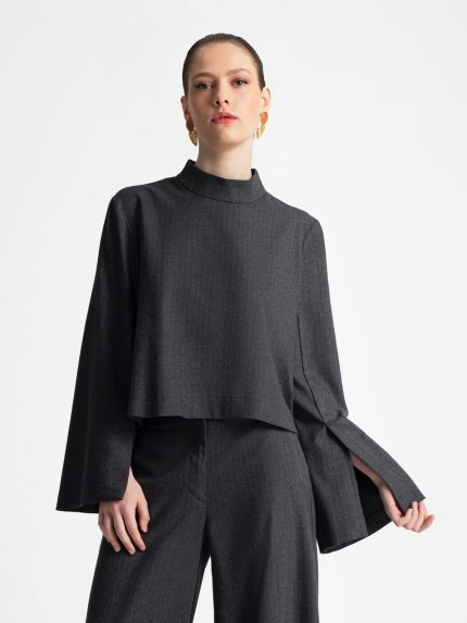 Gillian Striped Top – Grey