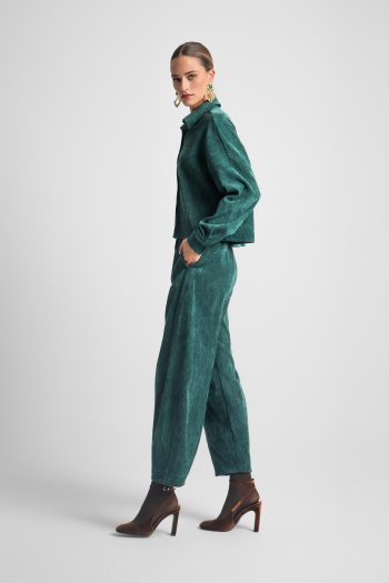 Leona Corduroy Pants – Green/Bordeaux - Image 2