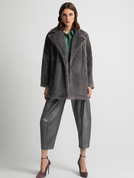 Lydia Fur Coat – Grey
