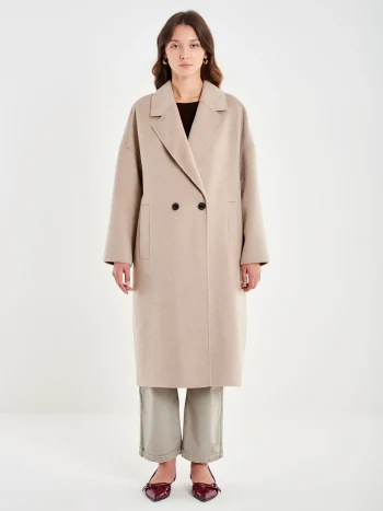 Nicky Oversized Coat – Beige - Image 2