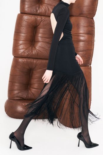 Trudy Fringe Dress – Black - Image 6