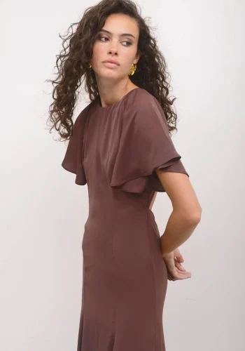 Rosina Dress – Brown - Image 3