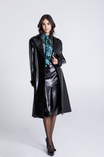Croco Trenchcoat – Black - Image 2