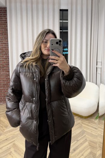 Nevada Puffer Jacket – Brown - Image 5