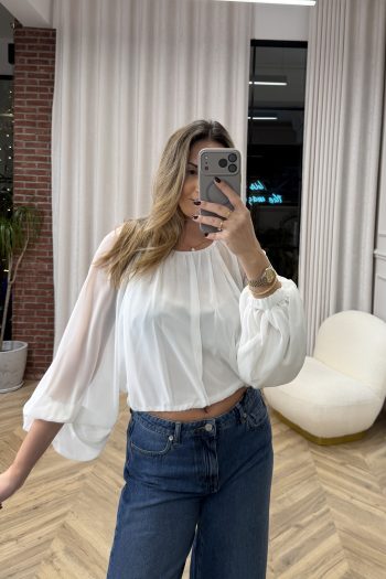 Aria Balloon Top – White - Image 3