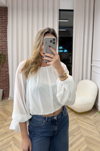 Aria Balloon Top – White - Image 4