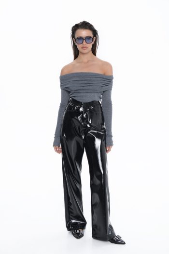 Selena Vinyl Leather Pants – Black