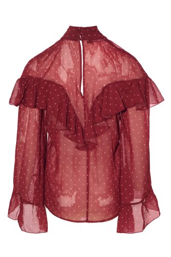 Wine Polka Dot Shirt – Bordeaux - Image 2