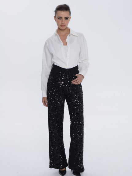 Audrey Sequined Jeans – Black