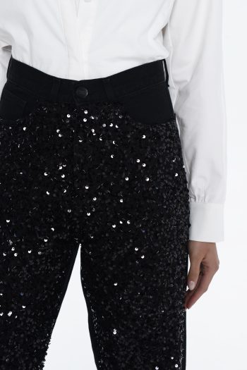 Audrey Sequined Jeans – Black - Image 2