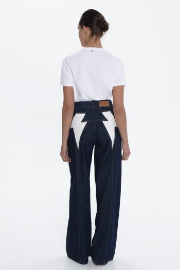 Thunder Mid waist Denim – Mid Blue/Off White