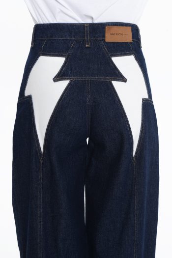 Thunder Mid waist Denim – Mid Blue/Off White - Image 3