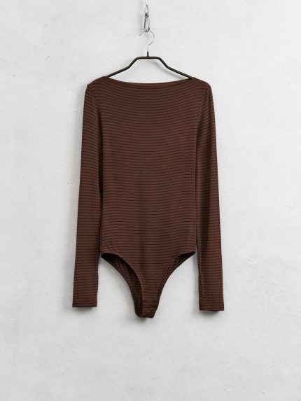 Striped Bodysuit – Brown