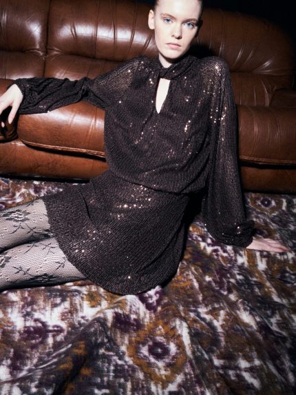 Marylin Sequin Dress – Brown
