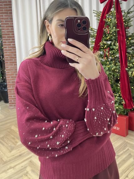 Pauline Strass Knit – Bordeaux