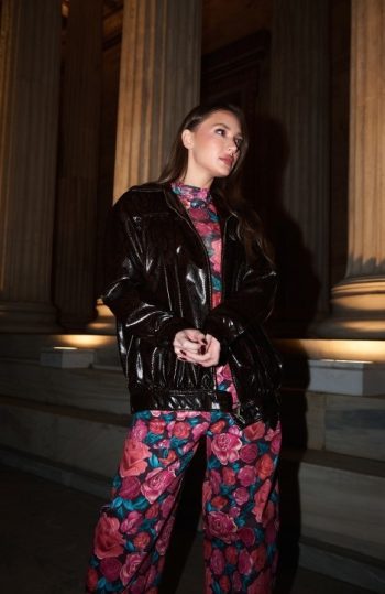 Boa Faux Leather Jacket – Brown Snake