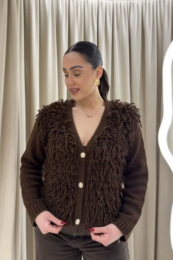 Ophelia Cardigan – Brown - Image 3