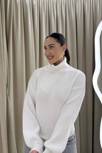 Diana Rib Knit – Ecru