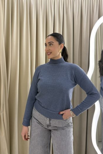 Margot Turtleneck Knit – Sky Blue