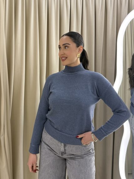 Margot Turtleneck Knit – Sky Blue