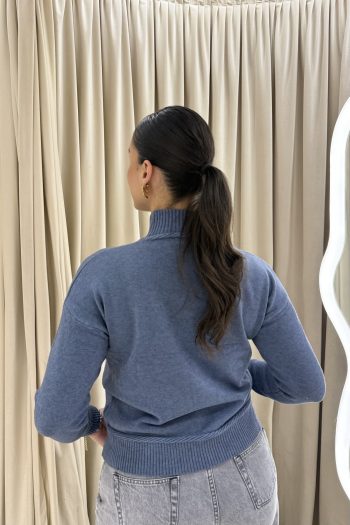Margot Turtleneck Knit – Sky Blue - Image 3