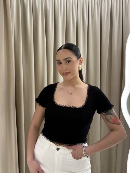 Kim Rib Top – Black