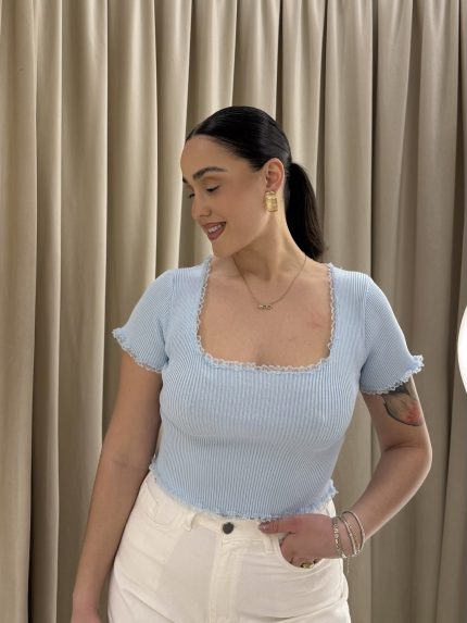 Kim Rib Top – Baby Blue