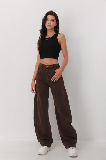 Daphne Barrel Denim – Brown - Image 3