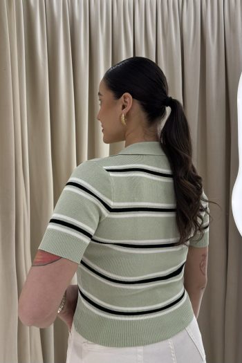 Mindy Polo Knit – Mint - Image 3