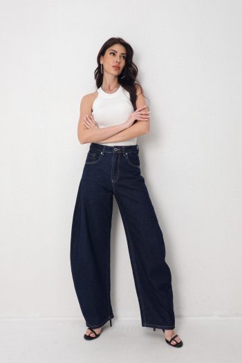 Dorita Barrel Denim – Dark Blue