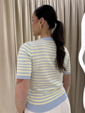 Meghan Knit Top – Baby Blue/Yellow - Image 3