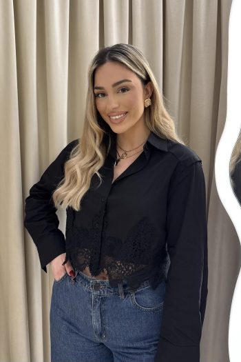 Lois Lace Shirt – Black - Image 2