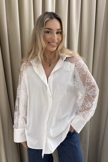 Maxine Lace Shirt – White