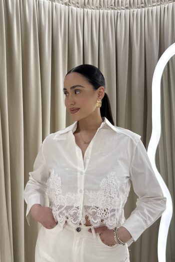 Lois Lace Shirt – White