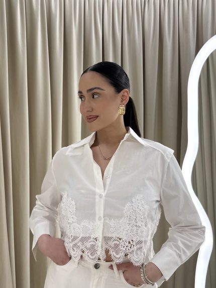 Lois Lace Shirt – White